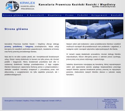 Projekt strony www.krwlex.pl